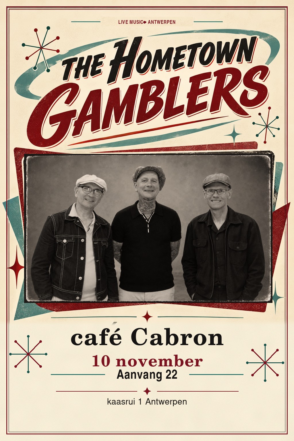 The Hometown Gamblers live at Café Cabron in Antwerp on 10 November 2026 at 22:00
